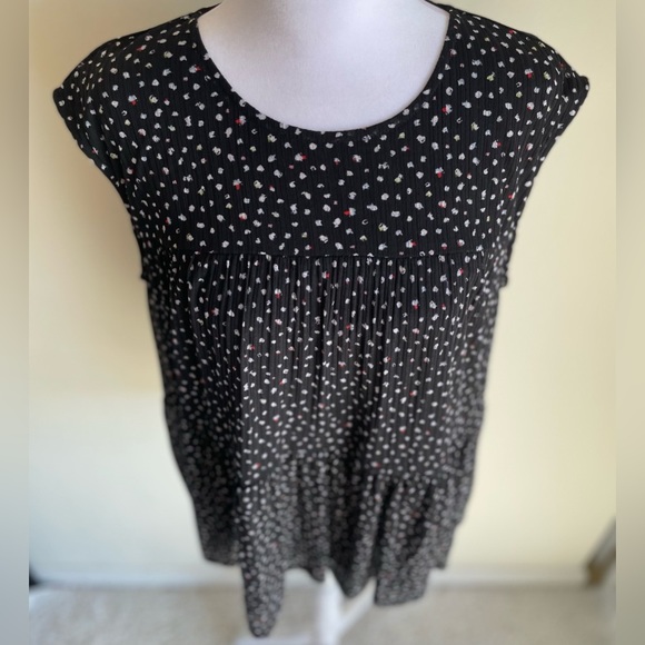 NWT JUICY COUTURE PULLOVER SLEEVELESS FLOWY BLOUSE SZ L, BLACK/PINK - Picture 12 of 15